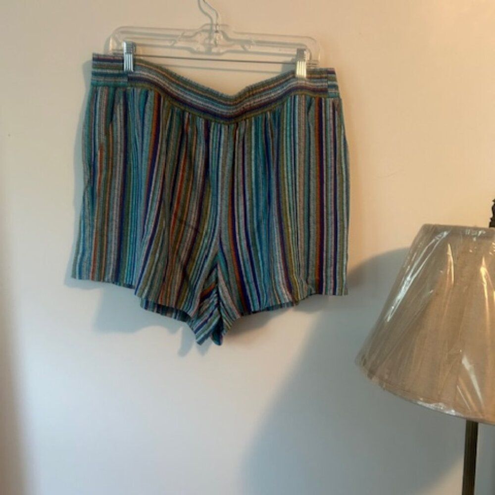 Apt. 9 Multi color stripe front pocket shorts, size XL